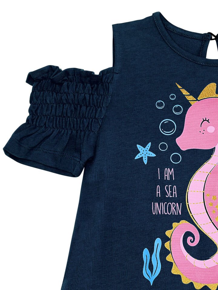 Denizatı Unicorn Kız Çocuk Elbise 7 Y - Lacivert