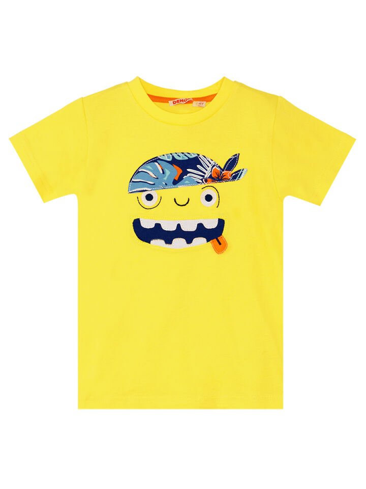 Hawai Korsan Erkek Çocuk T-shirt Şort Takım 5 Y - Sarı, Lacivert
