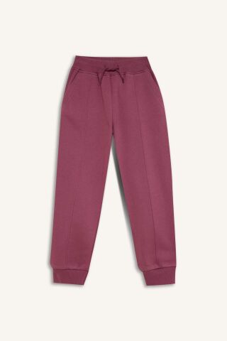 Kız Çocuk Beli Paçası Lastikli Basic Düz Jogger Eşofman Altı