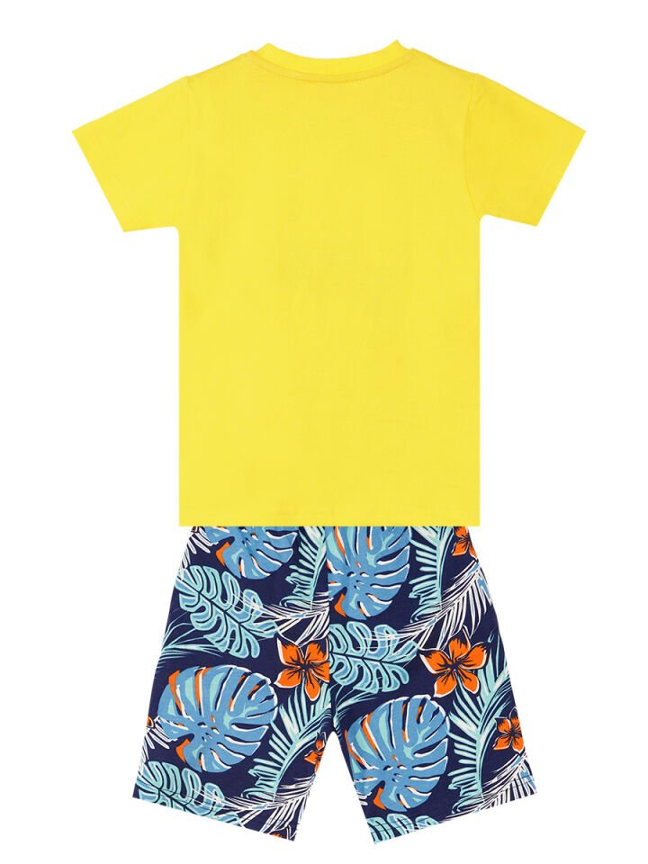 Hawai Korsan Erkek Çocuk T-shirt Şort Takım 6 Y - Sarı, Lacivert