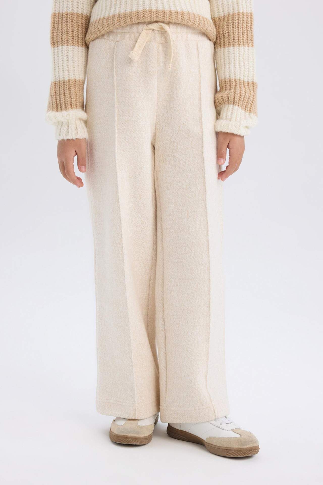 Kız Çocuk Wide Leg Geniş Bol Paça Beli Lastikli Eşofman Altı