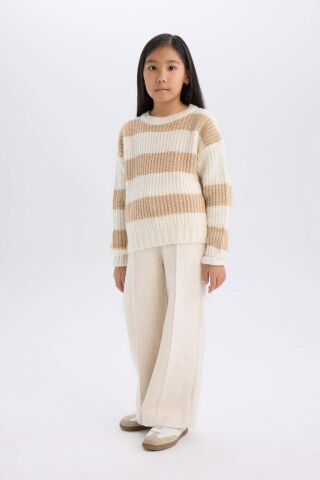 Kız Çocuk Wide Leg Geniş Bol Paça Beli Lastikli Eşofman Altı