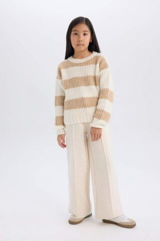 Kız Çocuk Wide Leg Geniş Bol Paça Beli Lastikli Eşofman Altı