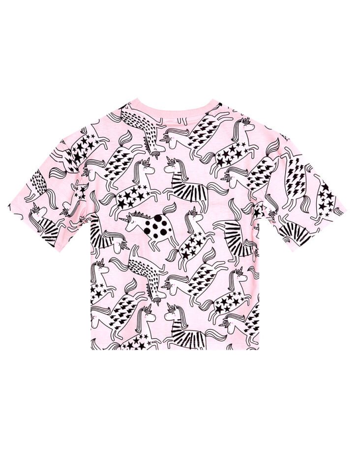 Unicorn Gang Kız Çocuk T-Shirt Şort Takım 9 Y - Pembe, Antrasit