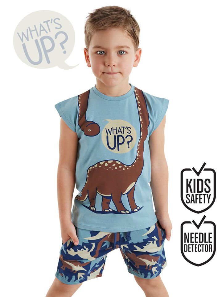 Titan Yaz Erkek Çocuk T-shirt Şort Takım 6 Y - Lacivert, Mavi