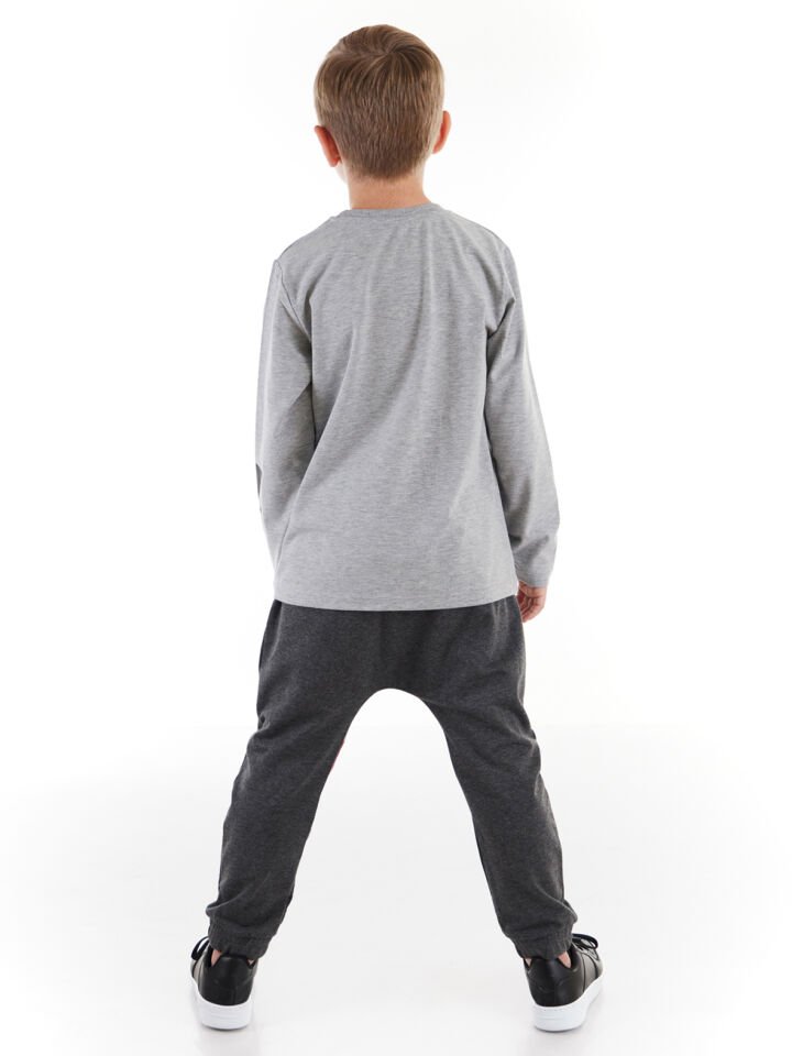Cool Korsan Erkek Çocuk T-shirt Pantolon Takım 3 Y - Krem, Antrasit