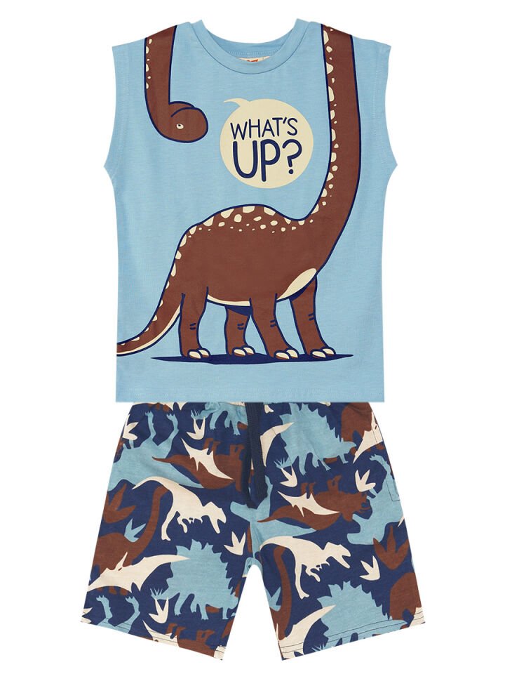 Titan Yaz Erkek Çocuk T-shirt Şort Takım 8 Y - Lacivert, Mavi