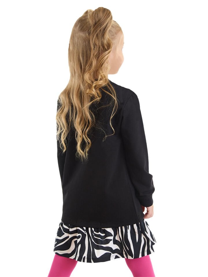 Zebra Kalpli Kız Çocuk Elbise