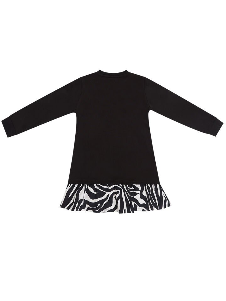 Zebra Kalpli Kız Çocuk Elbise