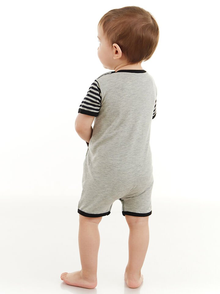 Rakun Erkek Bebek Gri Yazlık Tulum 18-24 M - Gri