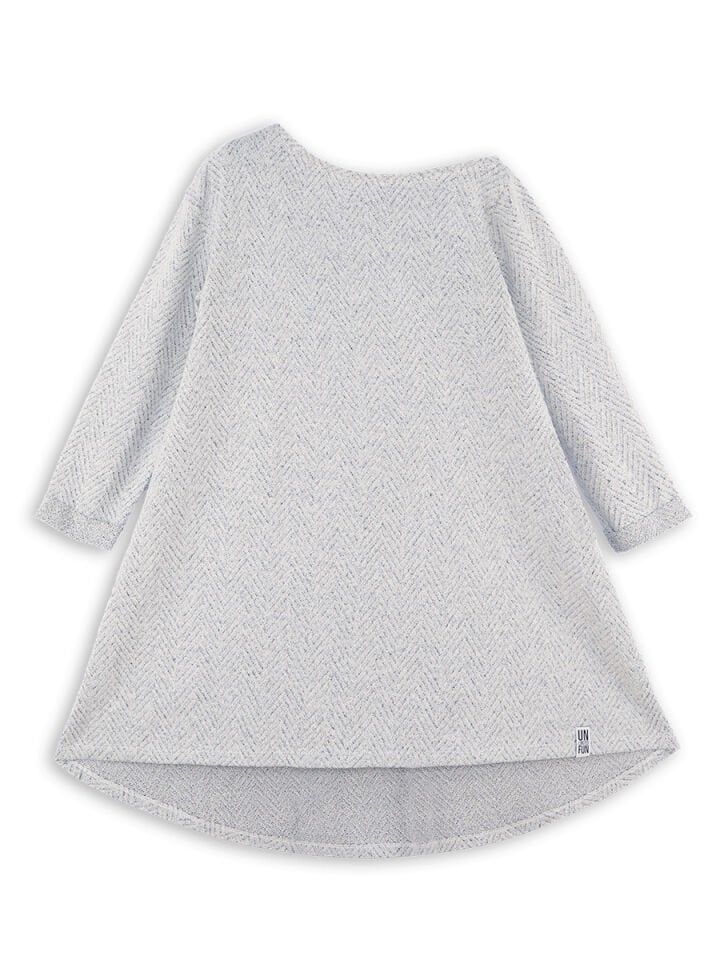 Gri Kız Çocuk Asimetrik Örme Elbise