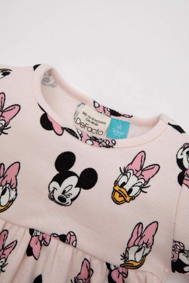 Kız Bebek 2'li Takım Disney Mickey & Minnie Fitilli Kaşkorse Kısa Kollu Elbise Külot