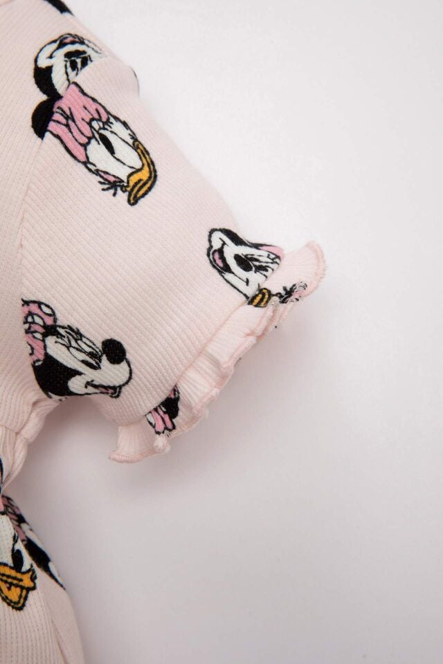 Kız Bebek 2'li Takım Disney Mickey & Minnie Fitilli Kaşkorse Kısa Kollu Elbise Külot