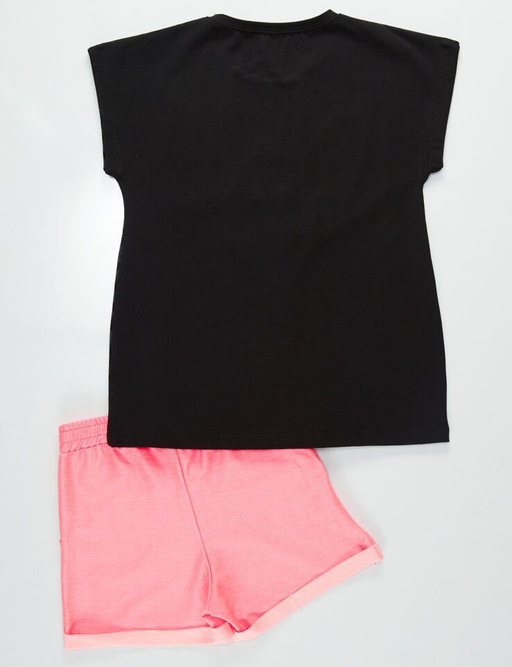Sweet Dreams Kız Çocuk T-shirt Şort Takım 10 Y - Pembe Siyah