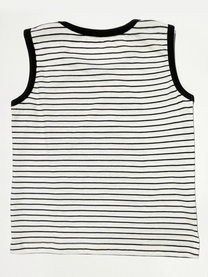 Taksi Erkek Çocuk Çizgili Kolsuz T-shirt
