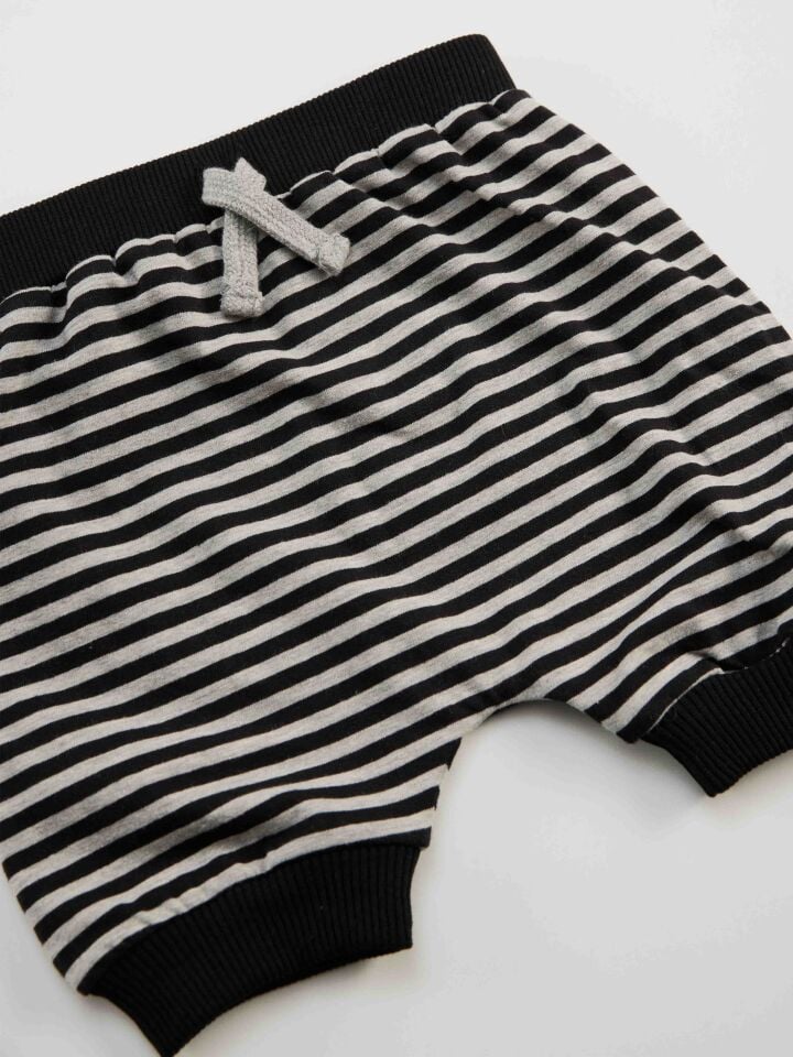 Rakun Erkek Bebek T-shirt Kapri Şort Takım 18-24 M - Gri