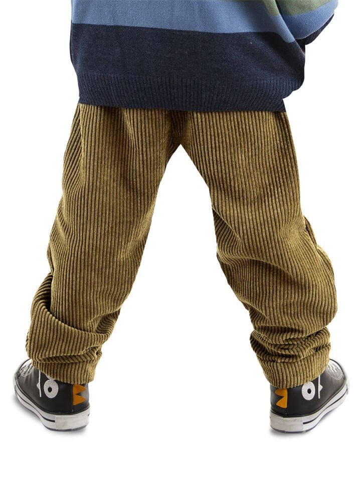 Fitilli Kadife Haki Erkek Çocuk Pantolon