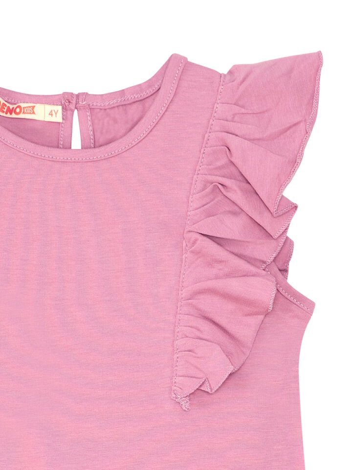 Panda Fırfır Detaylı Kız Çocuk Elbise 7 Y - Pembe