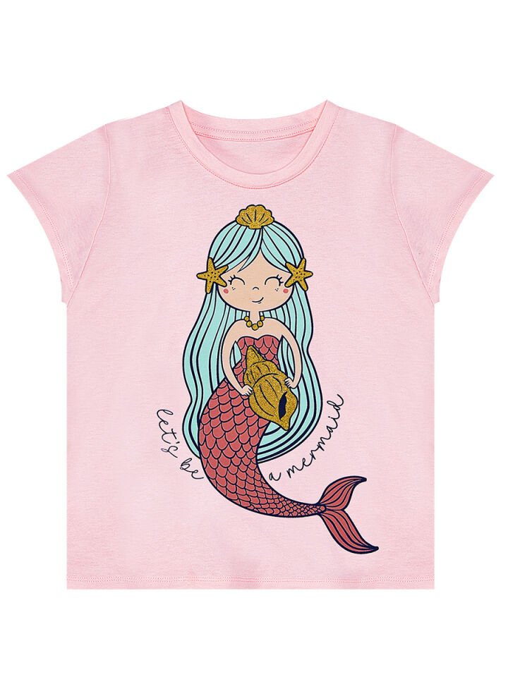Deniz Kızı Kız Çocuk T-shirt Şort Takım 9 Y - Pembe, Mavi