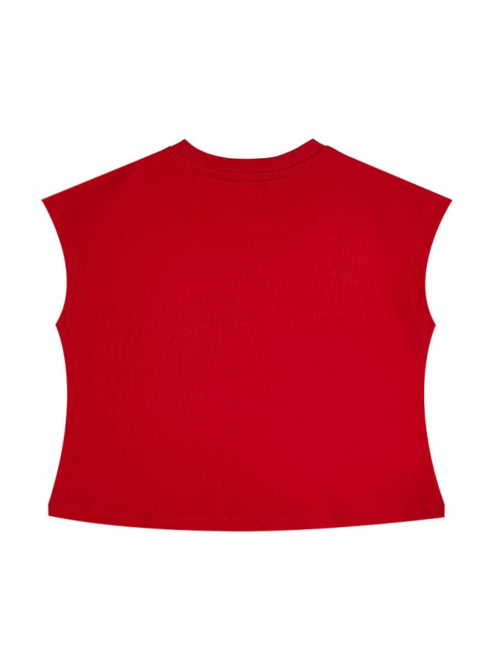 Kanka Kediler Kız Çocuk T-shirt Tüllü Tütü Etek Takım 5 Y - Kırmızı, Gri