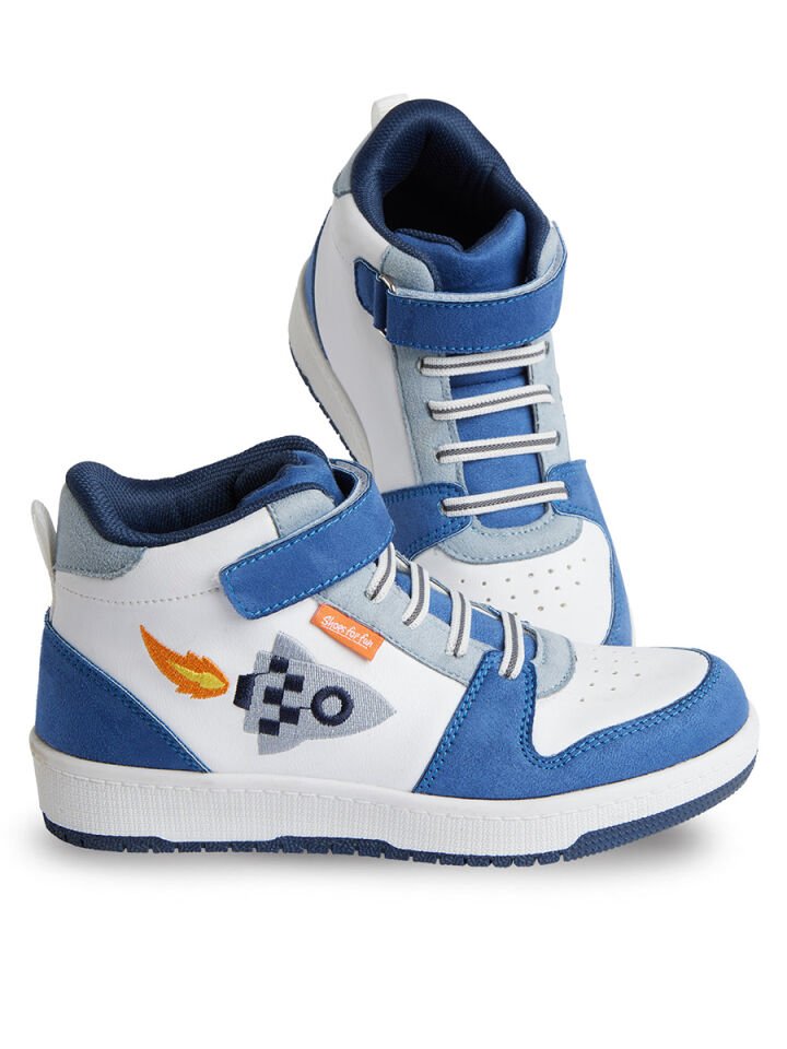 Roket Erkek Çocuk Beyaz Sneakers Spor Ayakkabı 31 N - Beyaz, Mavi