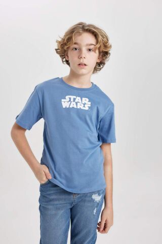Erkek Çocuk Star Wars Bisiklet Yaka Kısa Kollu Tişört