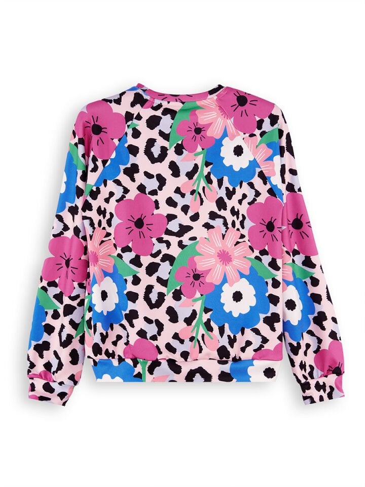 Çiçekli Leopar Kız Çocuk Sweatshirt