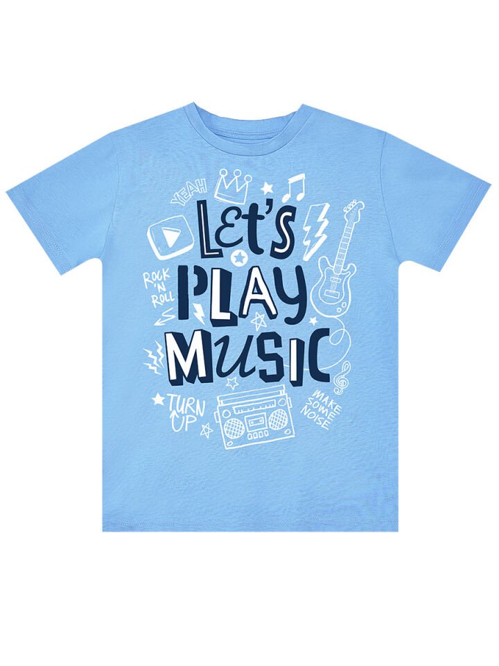 Let's Play Erkek Çocuk T-shirt Denim Şort Takım 4 Y - Mavi
