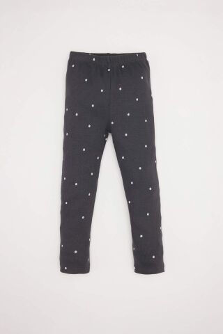 Kız Bebek Pijama Takımı Puantiye Uzun Kollu Fitilli Kaşkorse Üst Uzun Alt