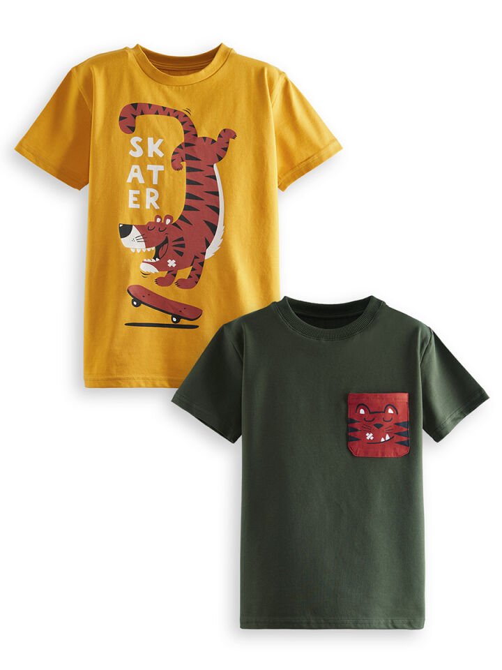 Skater Erkek Çocuk 2'li T-shirt Takım 5 Y - Haki