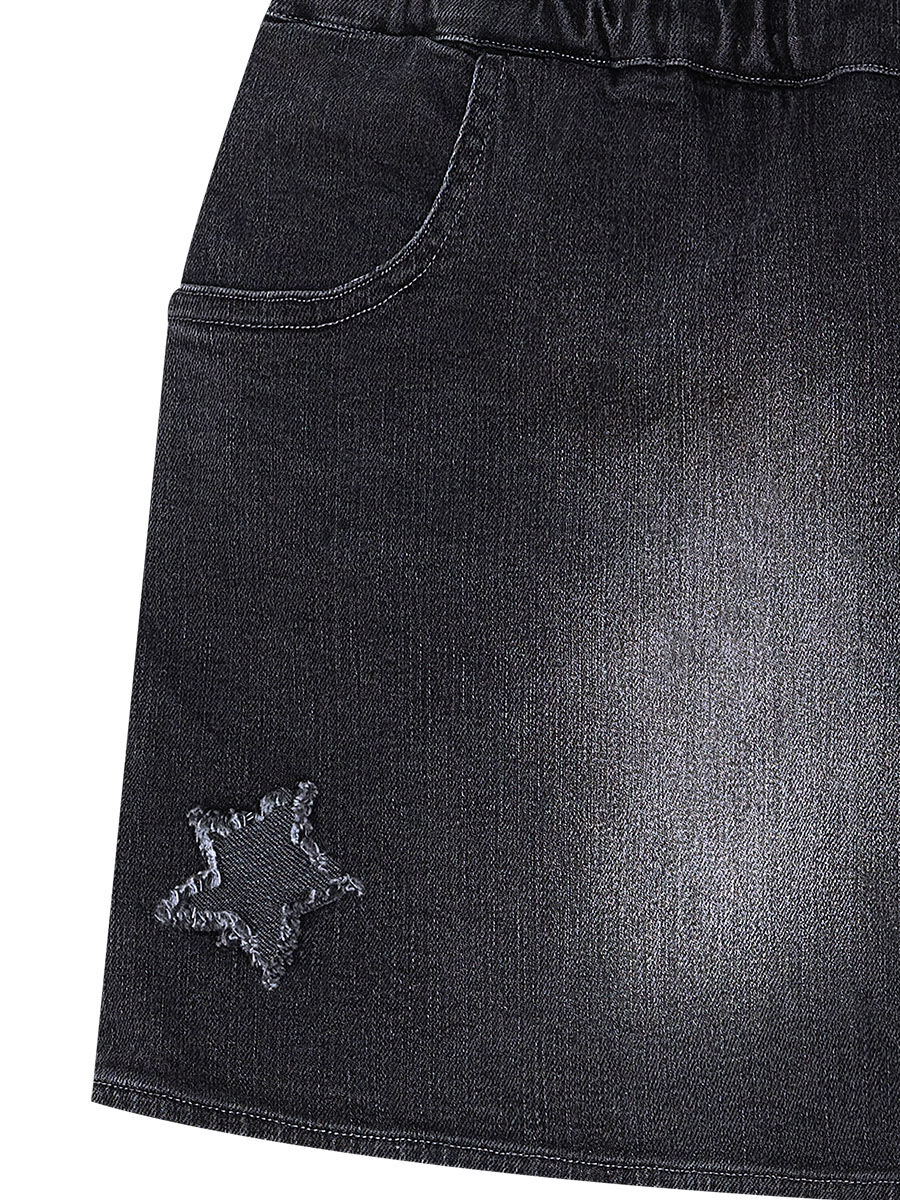 Yıldız ve Şimşek Kız Çocuk T-shirt Denim Şort Takım