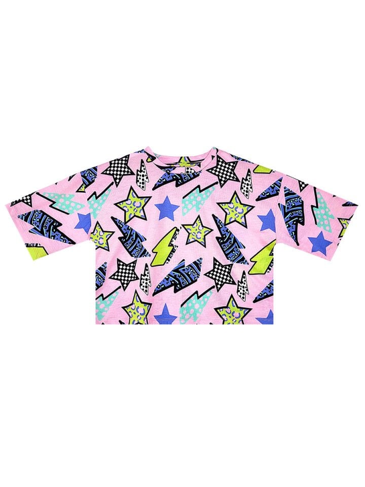 Yıldız ve Şimşek Kız Çocuk T-shirt Denim Şort Takım