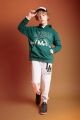 Erkek Çocuk Oversize Geniş Kalıp Baskılı Kapüşonlu Sweatshirt