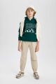 Erkek Çocuk Oversize Geniş Kalıp Baskılı Kapüşonlu Sweatshirt