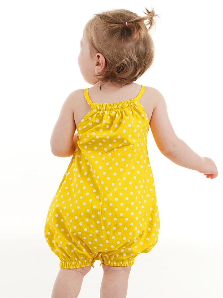 Arı Kız Bebek Poplin Sarı Tulum