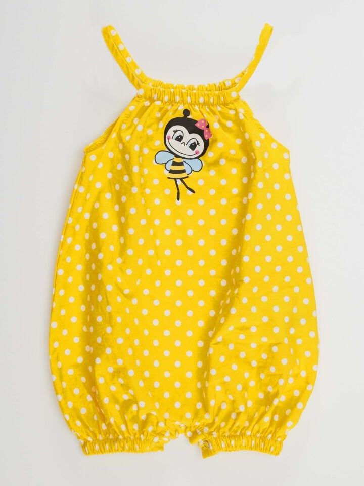 Arı Kız Bebek Poplin Sarı Tulum