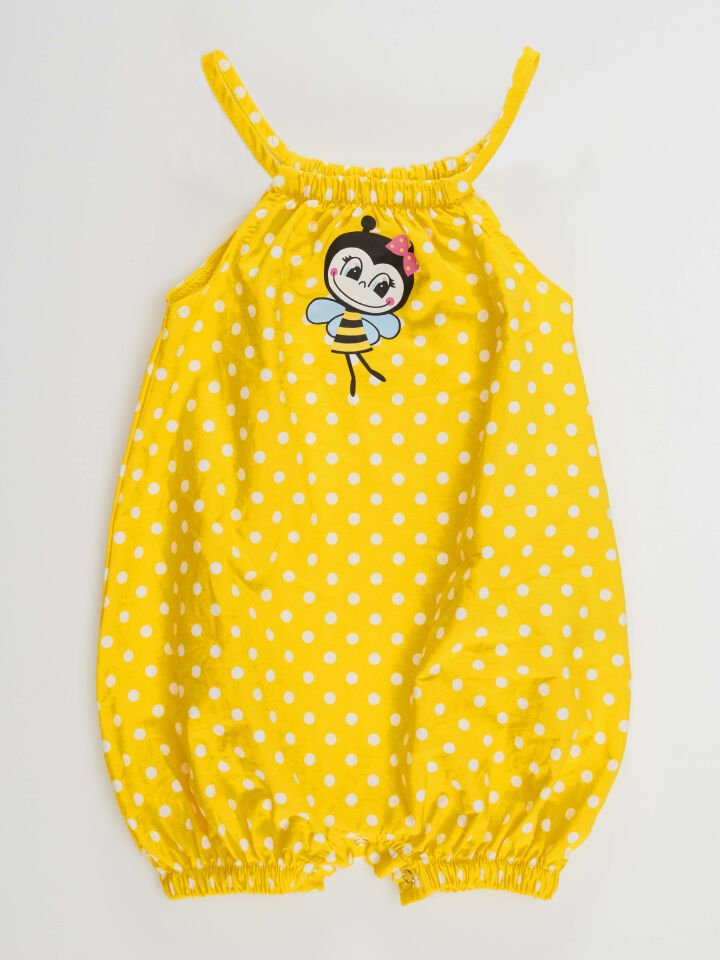 Arı Kız Bebek Poplin Sarı Tulum