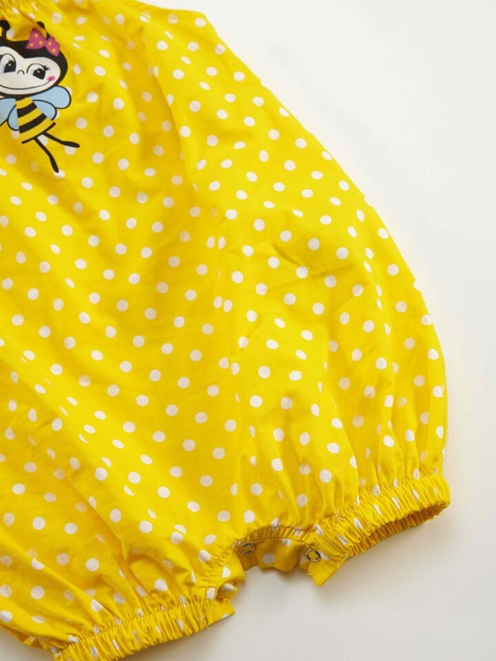 Arı Kız Bebek Poplin Sarı Tulum