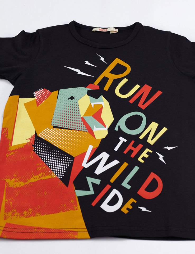 Wild Side Erkek Çocuk T-shirt Denim Şort Takım 4 Y - Siyah