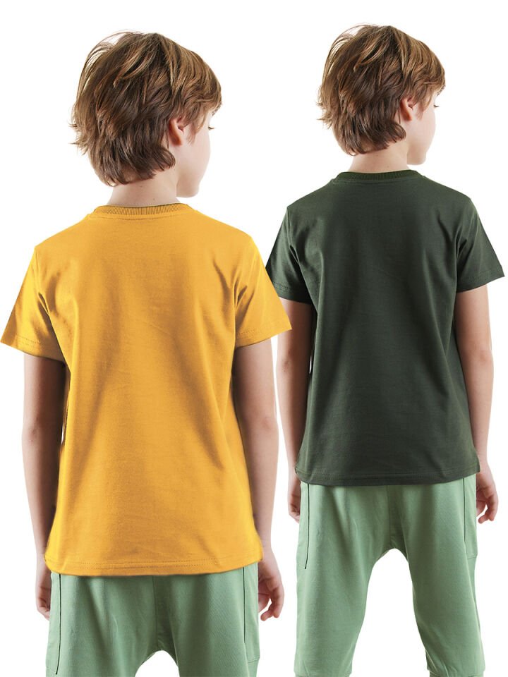 Skater Erkek Çocuk 2'li T-shirt Takım 8 Y - Haki