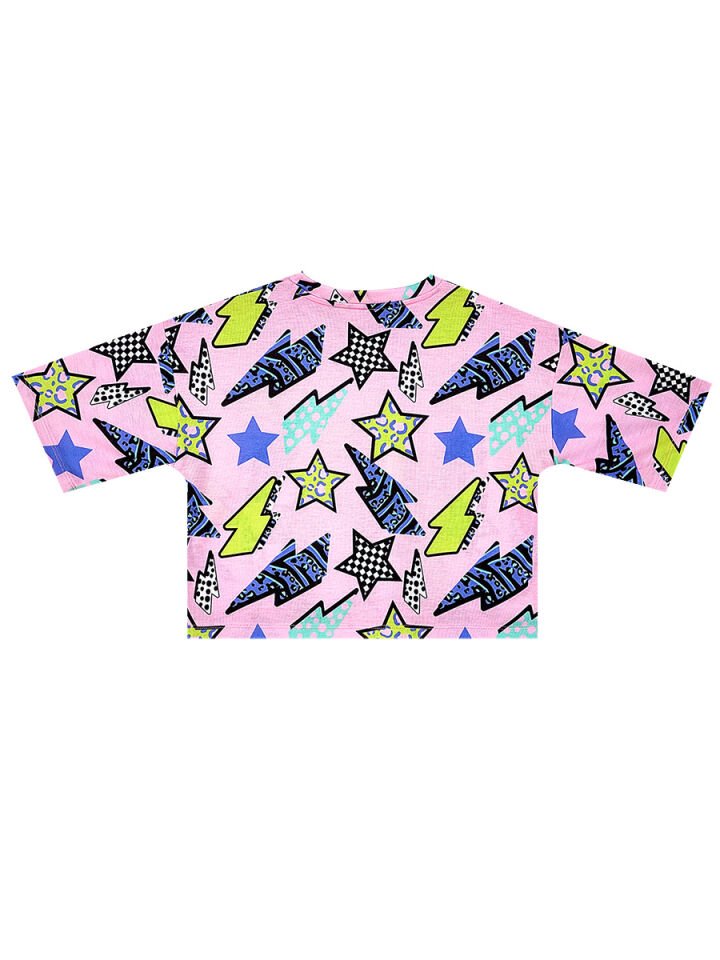 Yıldız ve Şimşek Kız Çocuk T-shirt Denim Şort Takım 6 Y - Pembe, Gri