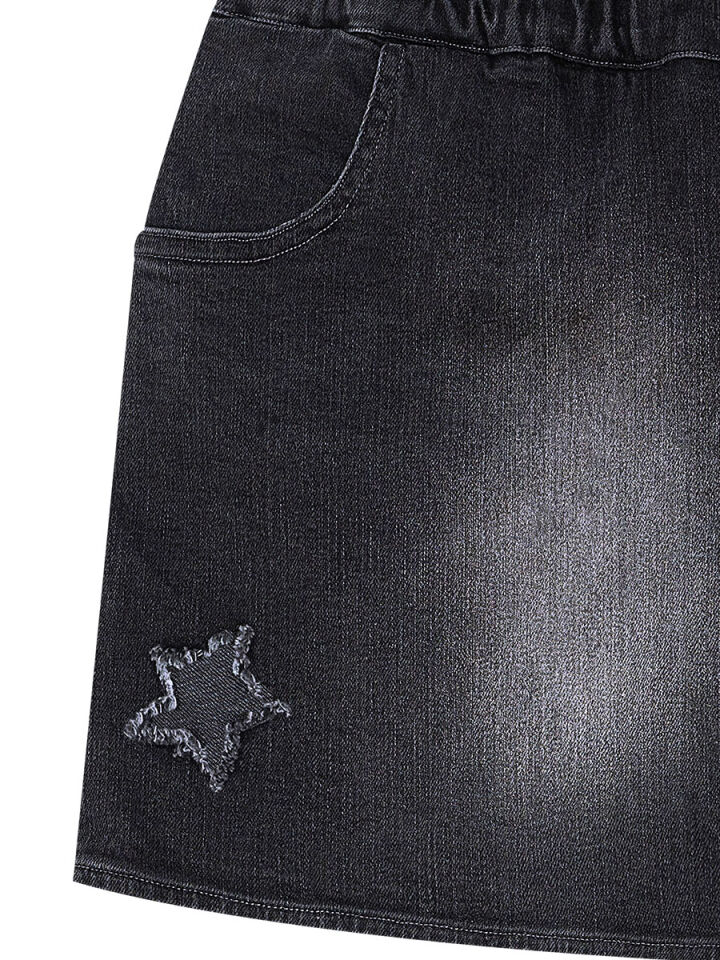 Yıldız ve Şimşek Kız Çocuk T-shirt Denim Şort Takım 8 Y - Pembe, Gri