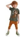 Küçük Kaplan Erkek Çocuk T-shirt Kapri Şort Takım