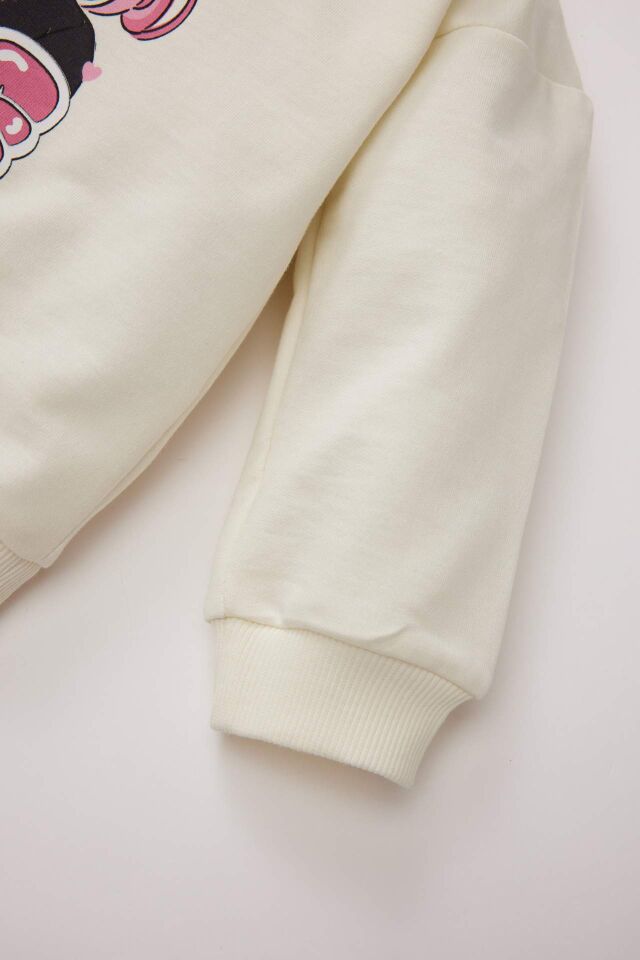 Kız Bebek Bisiklet Yaka Kız Baskılı Sweatshirt