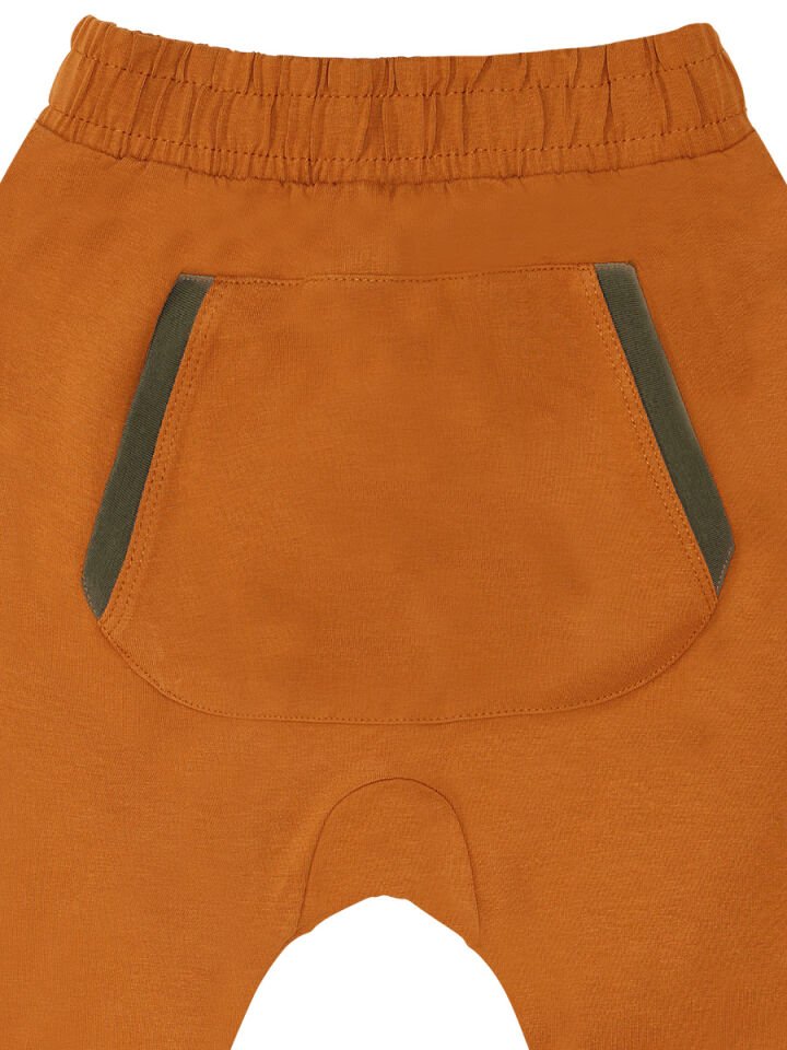 Küçük Kaplan Erkek Çocuk T-shirt Kapri Şort Takım 2 Y - Yeşil, Hardal