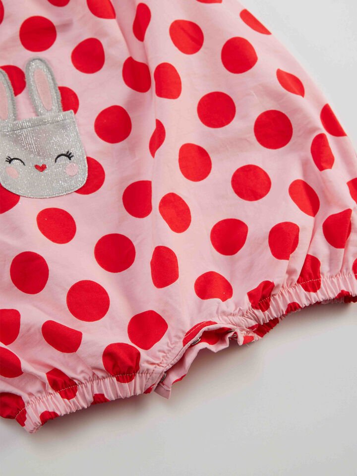 Tavşan Kız Bebek Poplin Yazlık Tulum