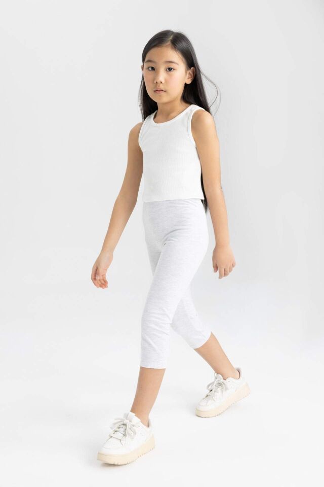Kız Çocuk Midi Basic Düz Tayt