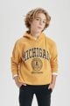 Erkek Çocuk Oversize Geniş Kalıp Kapüşonlu Baskılı Sweatshirt