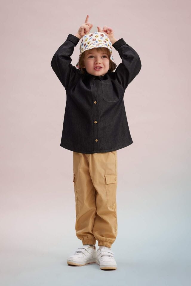 Erkek Bebek Kargo Fit Gabardin Pantolon