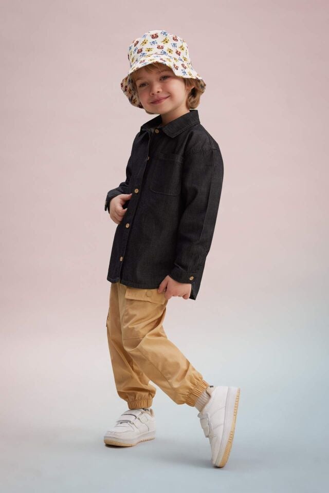 Erkek Bebek Kargo Fit Gabardin Pantolon